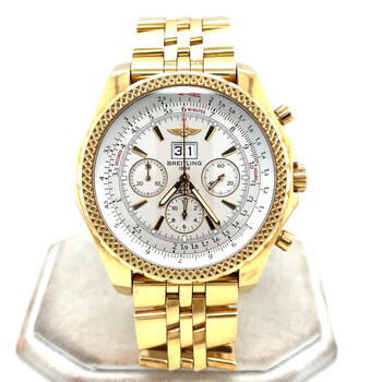Preowned Breitling Bentley Chronograph Automatic Chronometer Silver Dial Watch K4436212G574