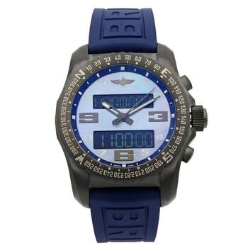 Preowned Breitling Breitling Cockpit B50 Perpetual Alarm Chronograph GMT Quartz AnalogDigital Chronometer Blue Dial Watch VB501019C932261S