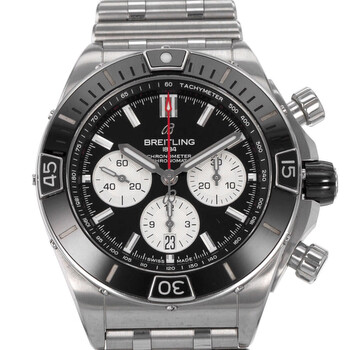 Preowned Breitling Chronomat Chronograph Automatic Chronometer Black Dial Watch AB0136251B1A1