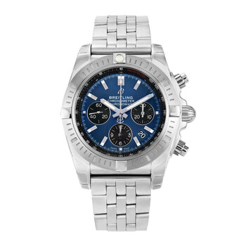 Preowned Breitling Chronomat Chronograph Automatic Chronometer Blue Dial Watch AB0115101C1A1