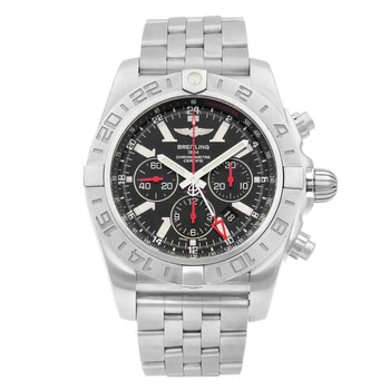 Preowned Breitling Chronomat Chronograph GMT Automatic Chronometer Black Dial Watch AB041210BB48384A