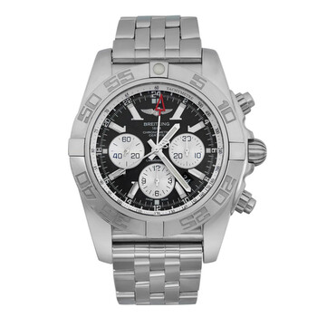 Preowned Breitling Chronomat GMT Chronograph GMT Automatic Chronometer Black Dial Watch AB041012BA69SS