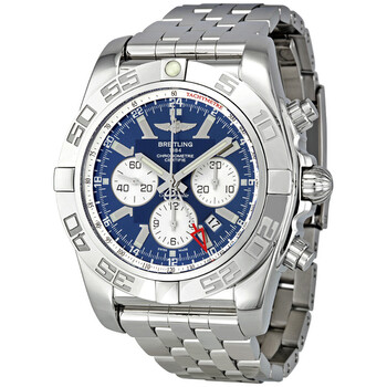 Preowned Breitling Chronomat Gmt GMT Chronograph Automatic Blue Dial Watch AB041012C834.383A