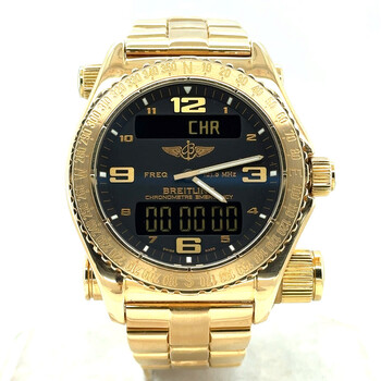 Preowned Breitling Emergency Perpetual Alarm GMT Quartz AnalogDigital Chronometer Black Dial Watch K76321