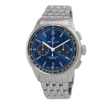Preowned Breitling Premier Chronograph Automatic Chronometer Blue Dial Watch AB0118A61C1A1