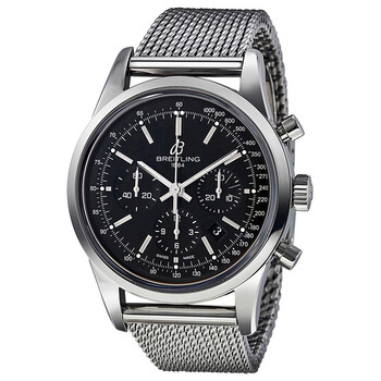 Preowned Breitling Transocean Chronograph Automatic Black Dial Watch AB015212BA99.154A