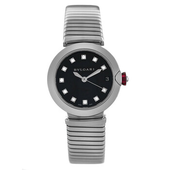 Preowned Bvlgari Lvcea Automatic Diamond Black Dial Watch