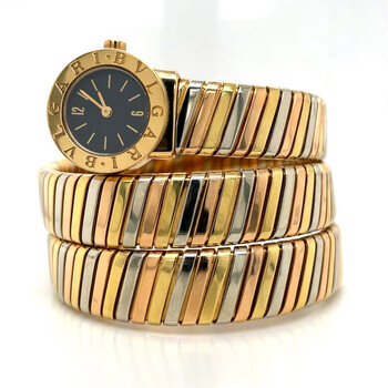 Preowned Bvlgari Serpenti Tubogas Black Dial Watch BB 19 1T