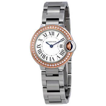 Preowned Cartier Ballon Bleu De Cartier Diamond Silver Dial Watch WE902079
