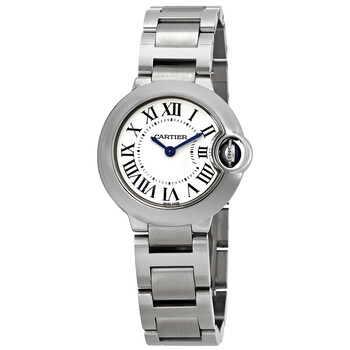 Preowned Cartier Ballon Bleu Silver Dial Stainless Steel Watch W69010Z4