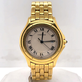 Preowned Cartier Cougar Quartz Silver Dial Watch