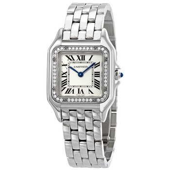 Preowned Cartier Panthere Diamond Silver Dial Watch W4PN0008