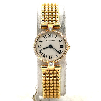 Preowned Cartier Panthere Vendome Quartz Diamond Silver Dial Watch