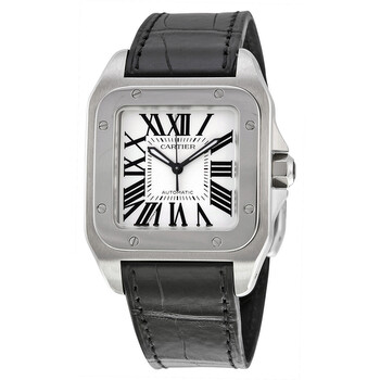 Preowned Cartier Santos 100 Silvered Opaline Dial Watch W20106X8