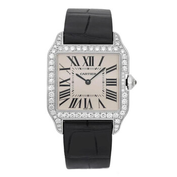 Preowned Cartier Santos Dumont Diamond Silver Dial Watch WH100251