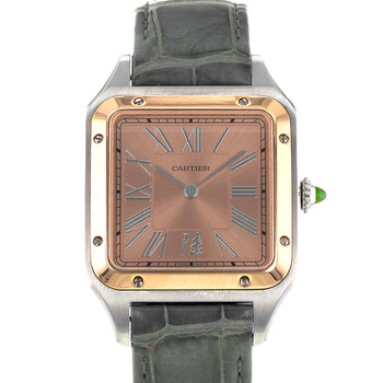 Preowned Cartier Santos Dumont Hand Wind Pink Dial Watch W2SA0027