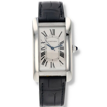 Preowned Cartier Tank Americaine Automatic Silver Dial Watch WSTA0045