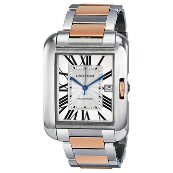 Preowned Cartier Tank Anglaise Silver Dial Watch W5310006