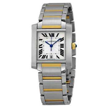 Preowned Cartier Tank Francaise Silver Grained Dial Watch W51005Q4