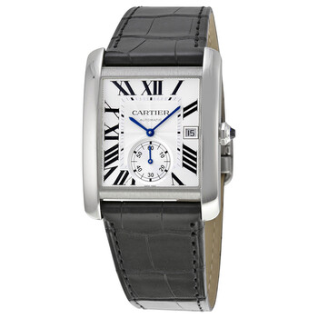 Preowned Cartier Tank MC Silver Guilloche Dial Watch W5330003