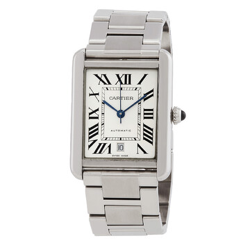 Preowned Cartier Tank Solo XL Automatic Silver Dial Watch W5200028