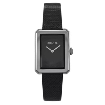 Preowned Chanel BoyFriend Black Dial Watch H5317