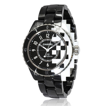 Preowned Chanel J12 Automatic Chronometer Crystal Black Dial Watch H7988