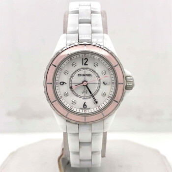 Preowned Chanel J12 Diamond White Dial Watch H4466