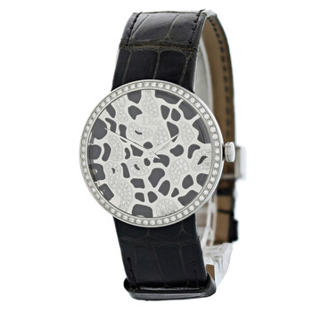 Preowned Christian Dior La D De Dior Quartz Diamond Black Dial Watch CD042113