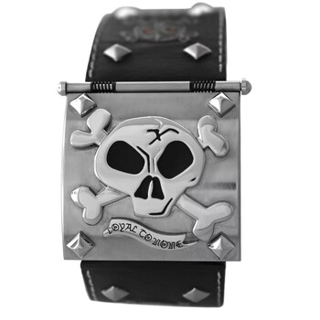 Preowned Corum Buckingham Skull Quartz Black Dial Watch 138.177.20