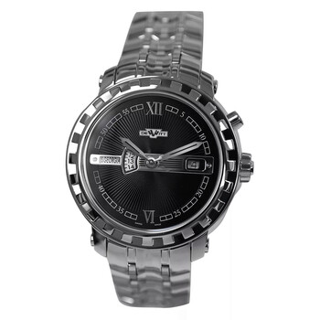 Preowned DeWitt Academia Hora Mundi Dual Time Date Automatic Black Dial Watch NAC.HMI.001SS