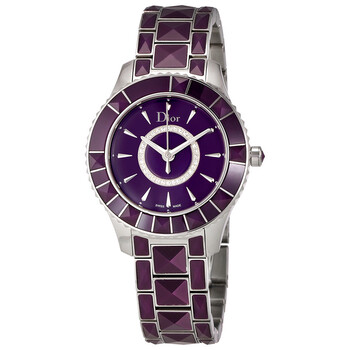 Preowned Dior New Christal Crystal Purple Dial Watch CD143112M001