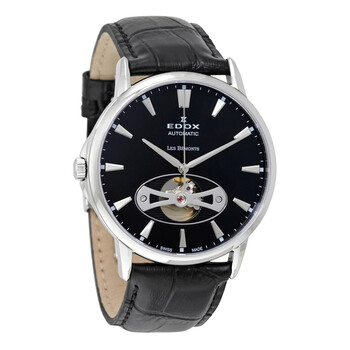 Preowned Edox Les Bemonts Automatic Black Dial Watch 85021 3 NIN