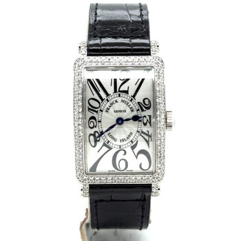 Preowned Franck Muller Long Island Quartz Diamond Silver Dial Watch 902 QZ D