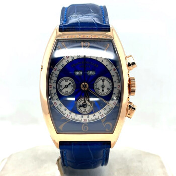 Preowned Franck Muller Master Calendar Magnum Chronograph Blue Dial Watch 6850 CC MC