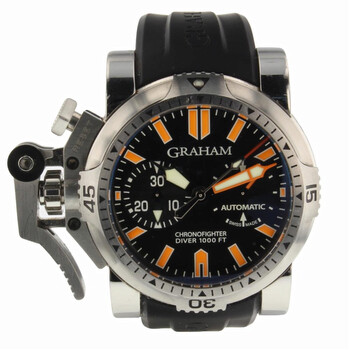 Preowned Graham Chronofighter Oversize Chronograph Automatic Black Dial Watch 2OVDIVAS.B02A.K10B