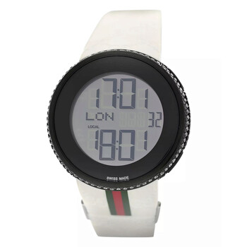 Preowned Gucci Ya1142 Pvd Quartz Digital Black Dial Watch YA1142