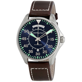 Preowned Hamilton Khaki Aviation Automatic Blue Dial Watch H64615545