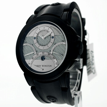 Preowned Harry Winston Ocean Triple Retrograde Chronograph Silver  Grey Dial Watch oceact44zz007