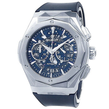 Preowned Hublot Classic Fusion Chronograph Blue Cut Out Dial Watch 525.NX.5170.RX.ORL21