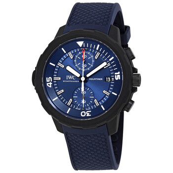 Preowned IWC Aquatimer Laureus Sport For Good Chronograph Blue Dial Watch IW379507