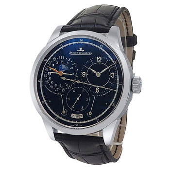 Preowned Jaeger LeCoultre Duometre A Quantieme Lunaire Black Dial Watch Q6043570