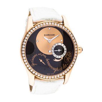 Preowned Jean Richard Bressel Lady Juliette Automatic Diamond Brown Dial Watch 64143D52A71BAA7
