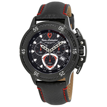 Preowned Lamborghini Wheels 2990 Carbon Fiber Dial Chronograph Watch