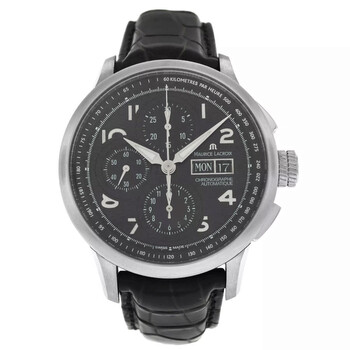 Preowned Maurice Lacroix Masterpiece Chronograph Automatic Black Dial Watch MP6348SS00132E
