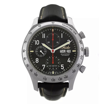 Preowned Mido Multifort Patagonia Chronograph Automatic Black Dial Watch 8810A
