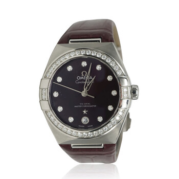 Preowned Omega Constellation Automatic Diamond Red Dial Watch 131.18.36.20.61.001
