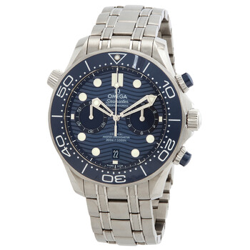 Preowned Omega Seamaster Diver Chronograph Automatic Chronometer Blue Dial Watch 210.30.44.51.03.001