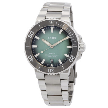 Preowned Oris Aquis Automatic Green Dial Watch 01 733 7732 413707 8 21 05PEB