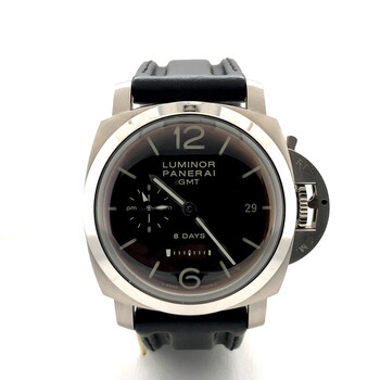 Preowned Panerai Luminor 1950 8 Days GMT GMT Black Dial Watch PAM